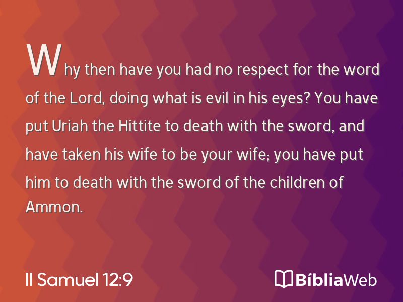 II Samuel 12:9 em imagem para compartilhar