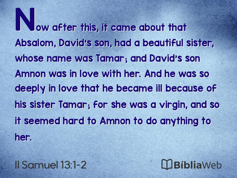 II Samuel 13:1-2 em imagem para compartilhar