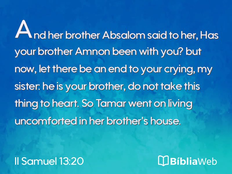 II Samuel 13:20 em imagem para compartilhar