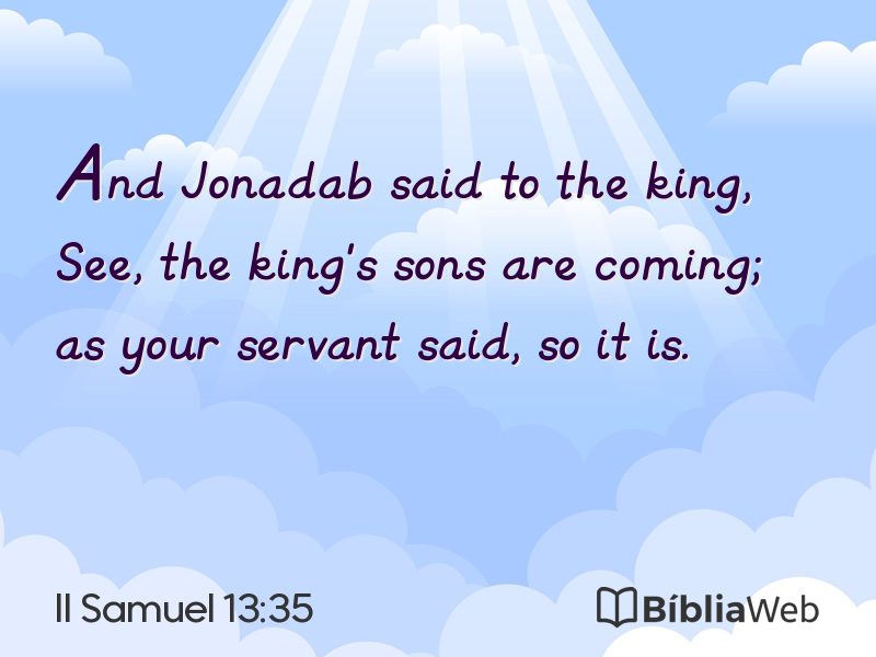 II Samuel 13:35 em imagem para compartilhar