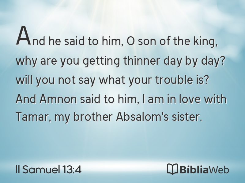 II Samuel 13:4 em imagem para compartilhar