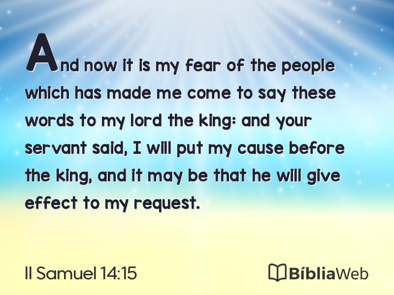 II Samuel 14:15 em imagem para compartilhar