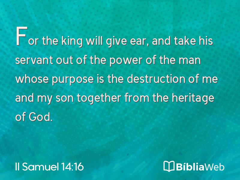 II Samuel 14:16 em imagem para compartilhar