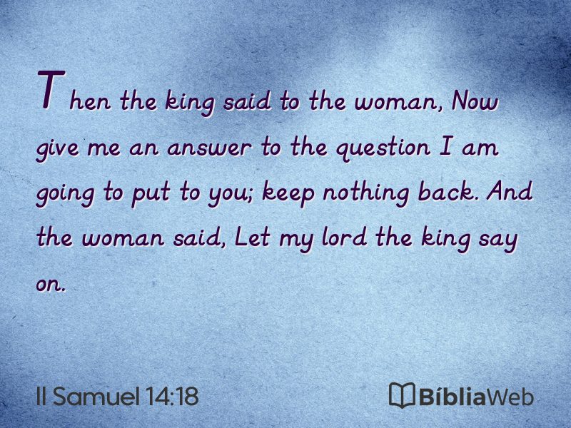 II Samuel 14:18 em imagem para compartilhar