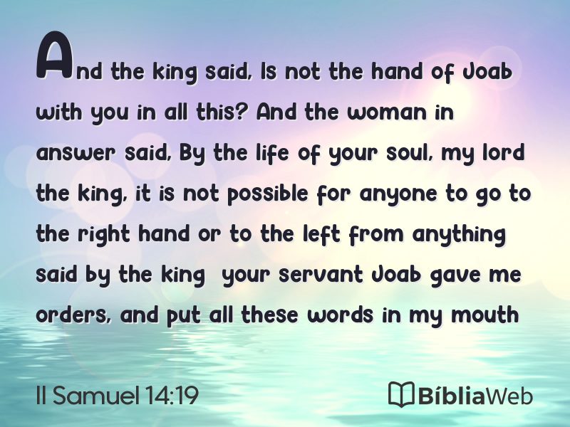 II Samuel 14:19 em imagem para compartilhar