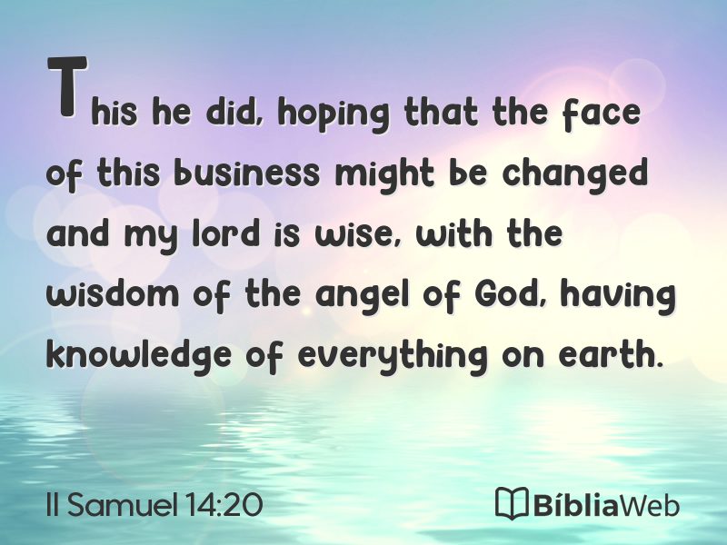 II Samuel 14:20 em imagem para compartilhar