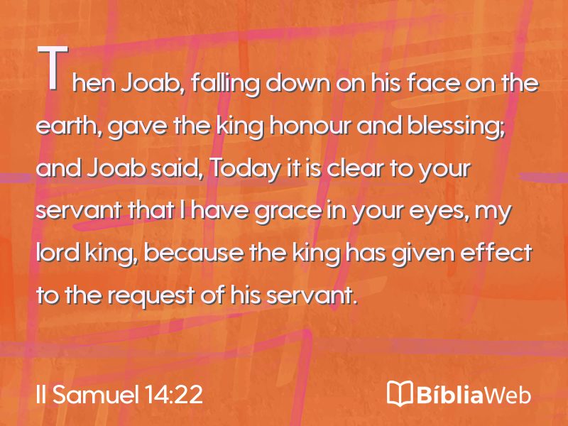 II Samuel 14:22 em imagem para compartilhar