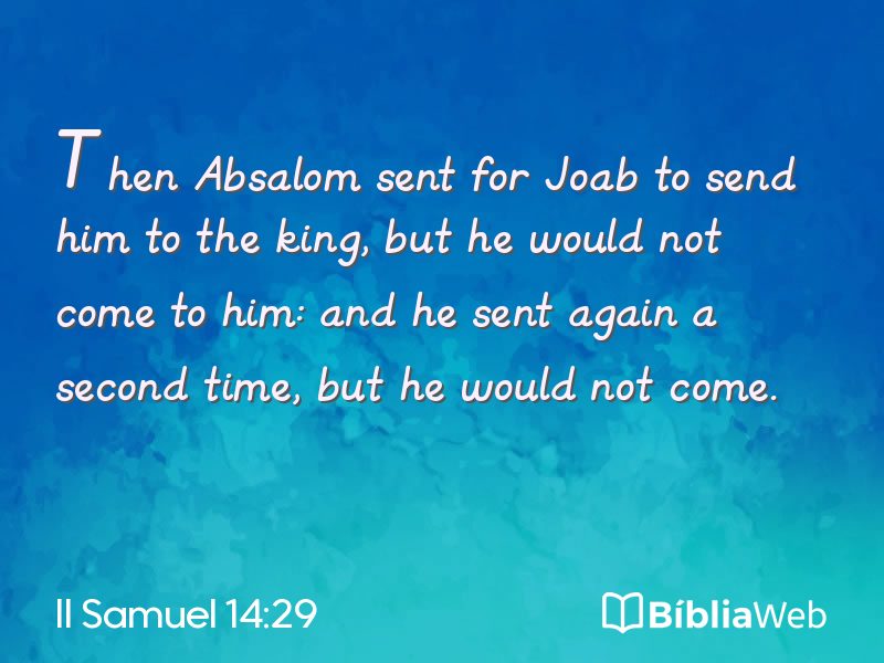 II Samuel 14:29 em imagem para compartilhar