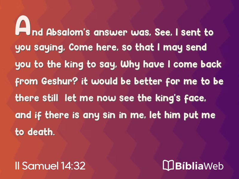 II Samuel 14:32 em imagem para compartilhar