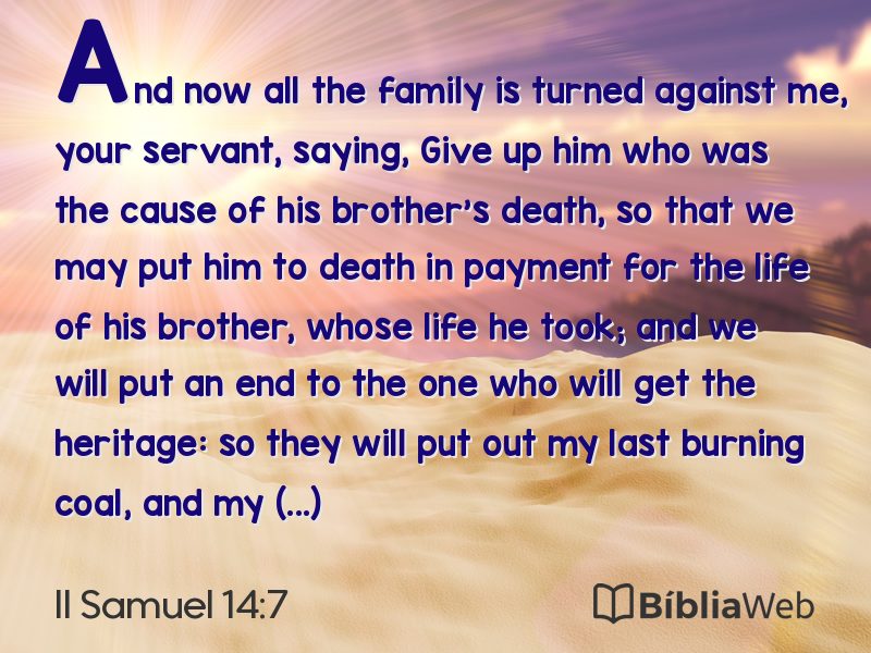 II Samuel 14:7 em imagem para compartilhar