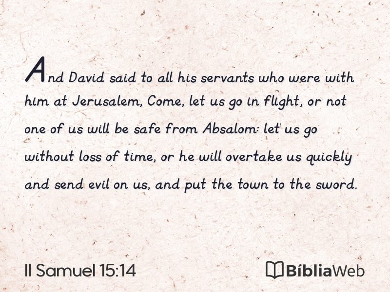 II Samuel 15:14 em imagem para compartilhar