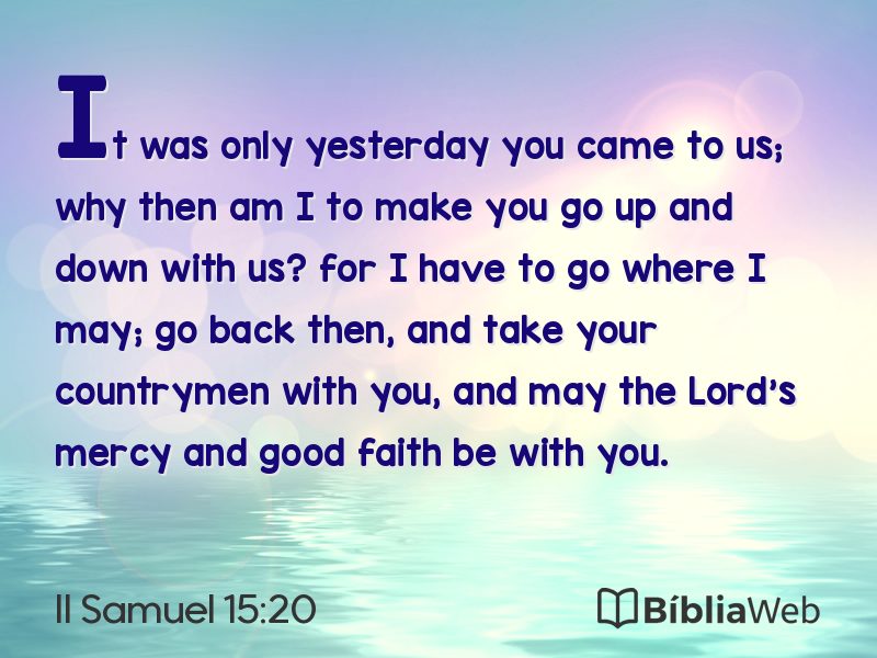 II Samuel 15:20 em imagem para compartilhar