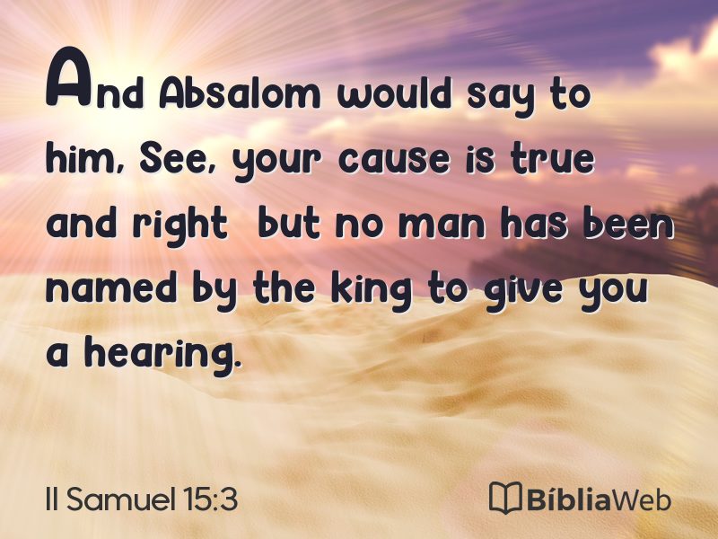 II Samuel 15:3 em imagem para compartilhar