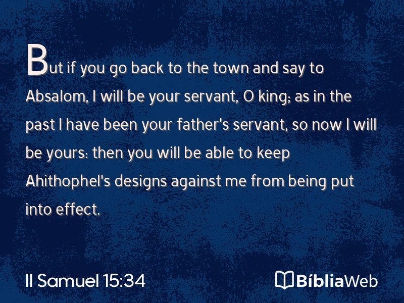 II Samuel 15:34 em imagem para compartilhar