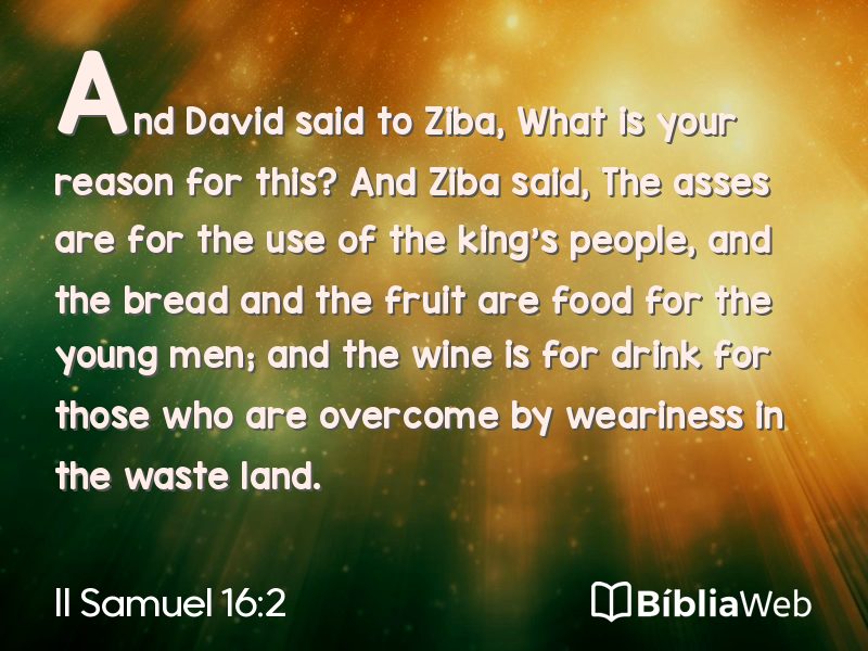 II Samuel 16:2 em imagem para compartilhar