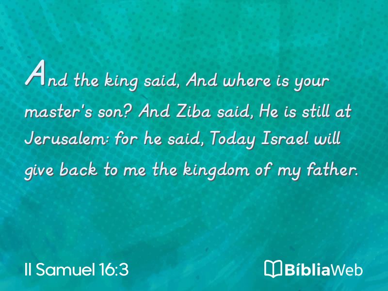 II Samuel 16:3 em imagem para compartilhar