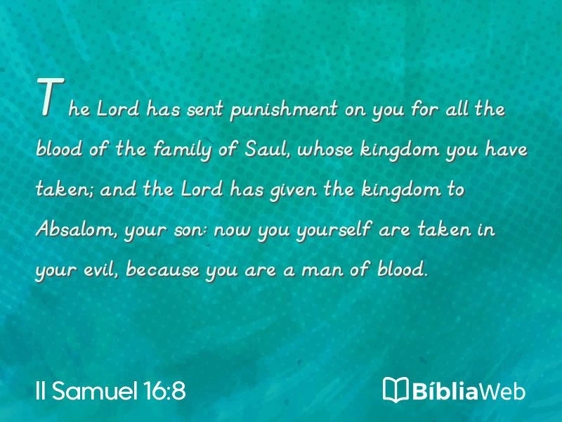 II Samuel 16:8 em imagem para compartilhar