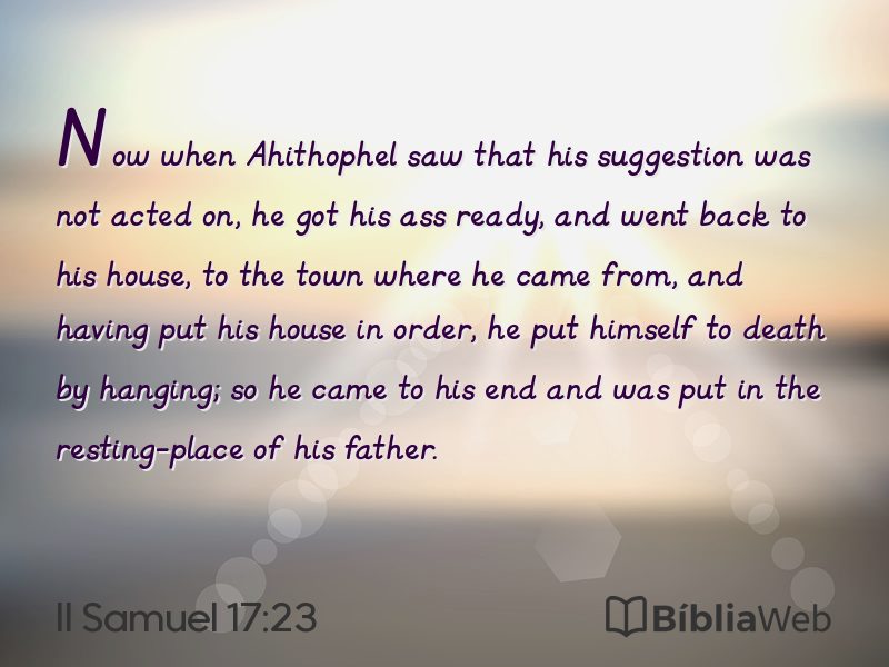 II Samuel 17:23 em imagem para compartilhar
