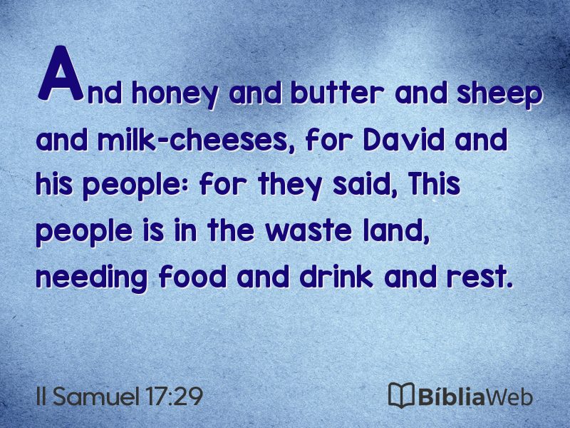 II Samuel 17:29 em imagem para compartilhar