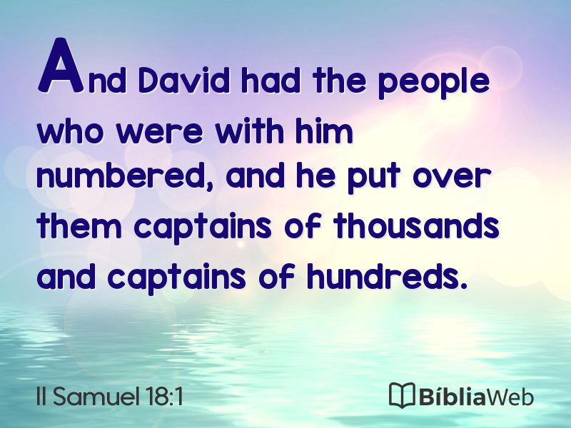 II Samuel 18:1 em imagem para compartilhar