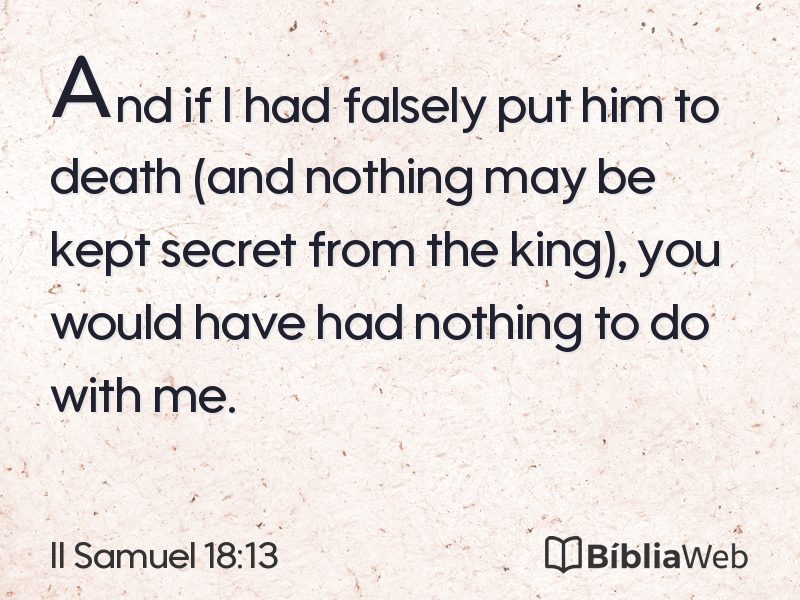 II Samuel 18:13 em imagem para compartilhar