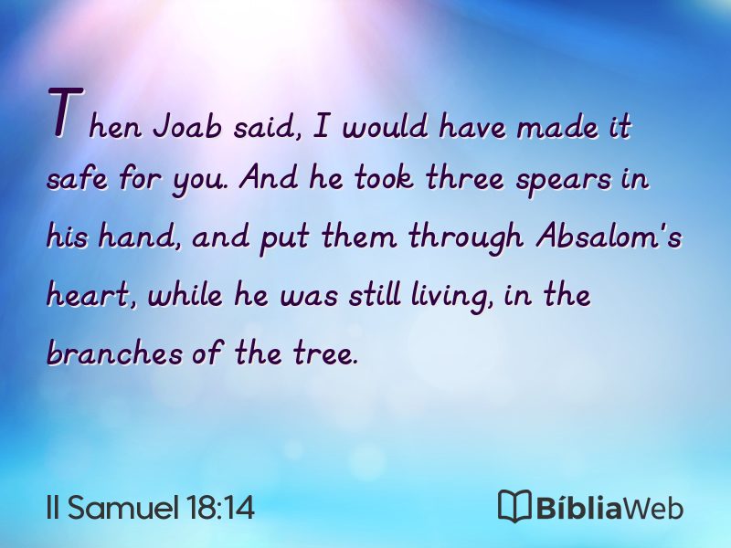 II Samuel 18:14 em imagem para compartilhar