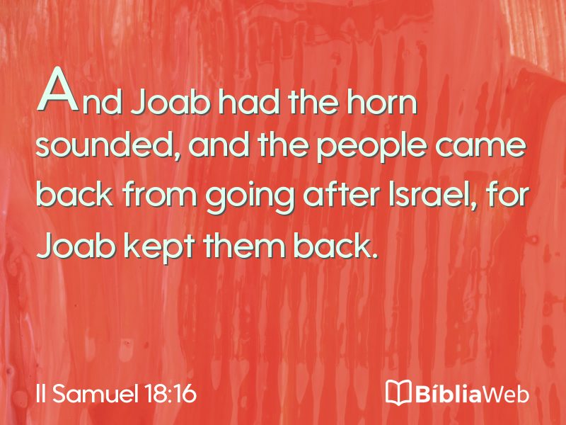 II Samuel 18:16 em imagem para compartilhar
