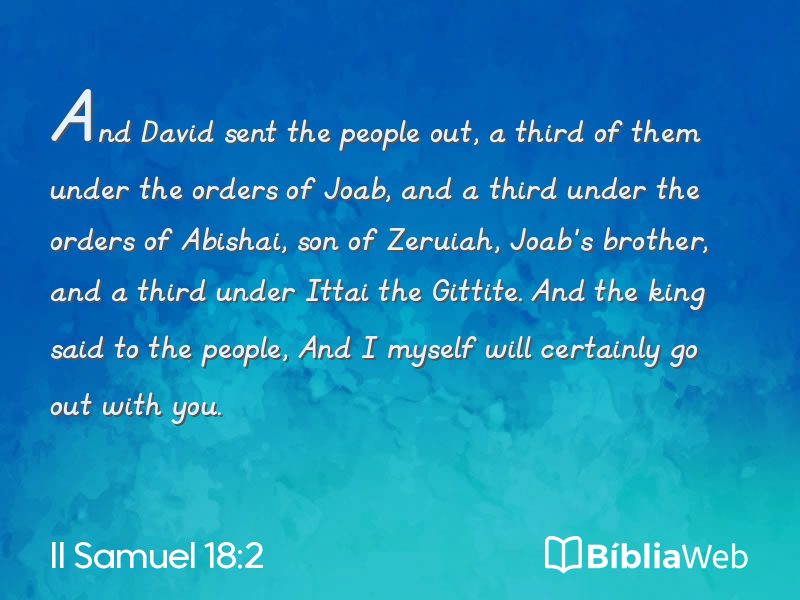 II Samuel 18:2 em imagem para compartilhar