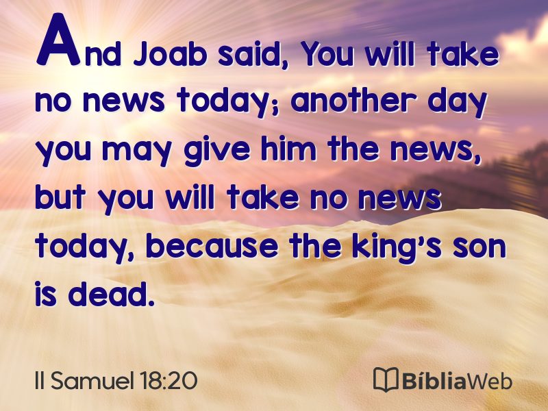 II Samuel 18:20 em imagem para compartilhar