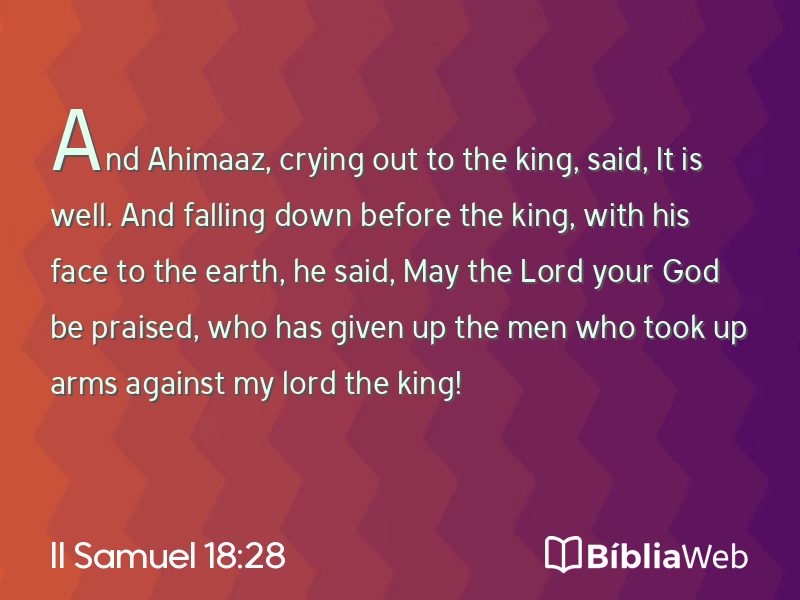 II Samuel 18:28 em imagem para compartilhar