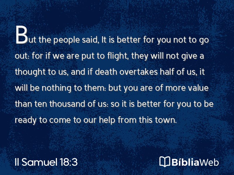II Samuel 18:3 em imagem para compartilhar