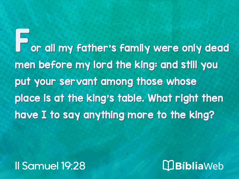 II Samuel 19:28 em imagem para compartilhar