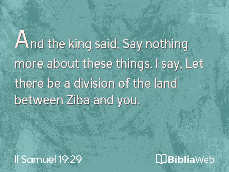 II Samuel 19:29 em imagem para compartilhar
