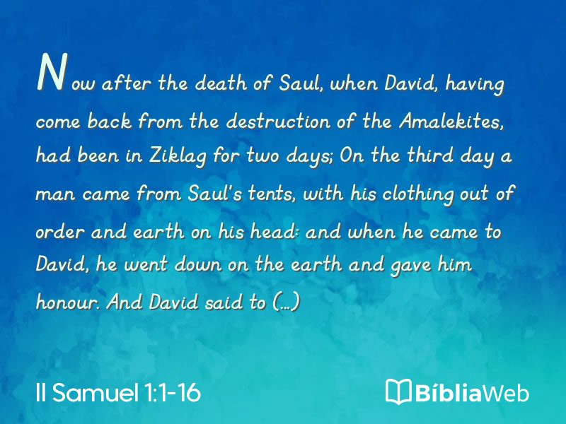 II Samuel 1:1-16 em imagem para compartilhar
