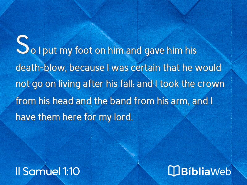 II Samuel 1:10 em imagem para compartilhar