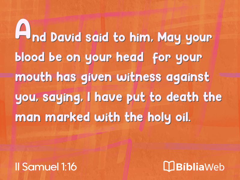 II Samuel 1:16 em imagem para compartilhar
