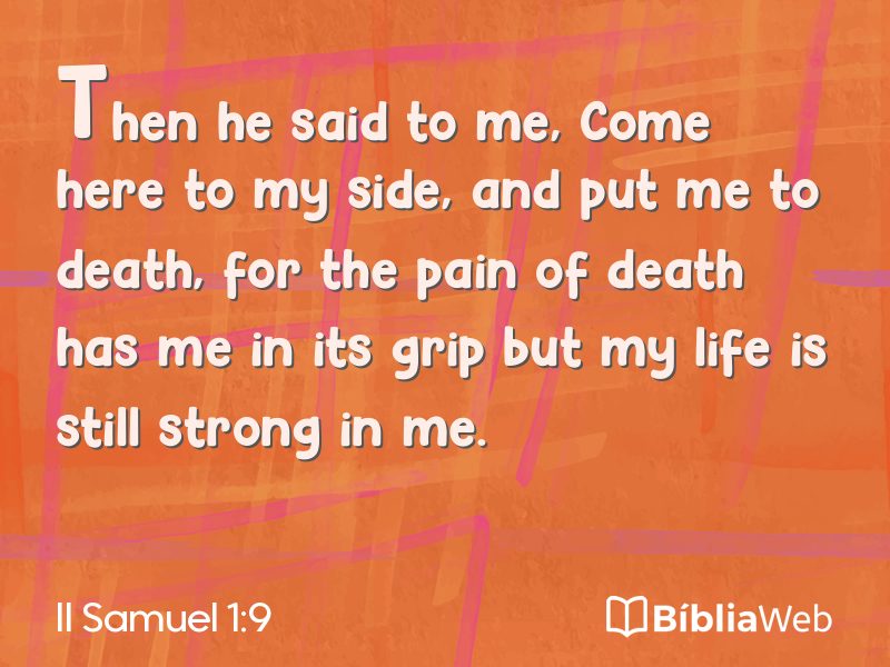 II Samuel 1:9 em imagem para compartilhar