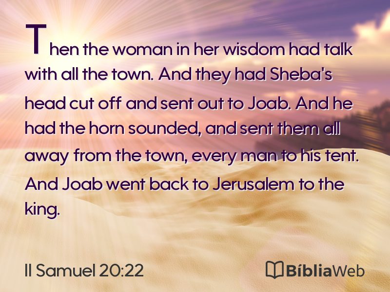 II Samuel 20:22 em imagem para compartilhar