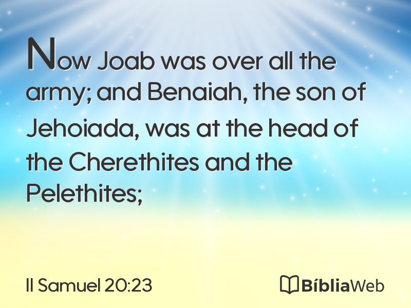 II Samuel 20:23 em imagem para compartilhar