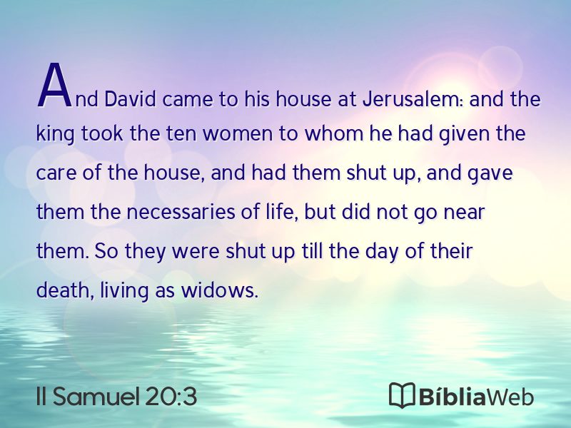 II Samuel 20:3 em imagem para compartilhar