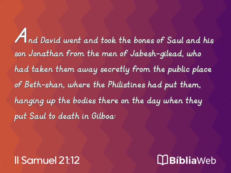 II Samuel 21:12 em imagem para compartilhar