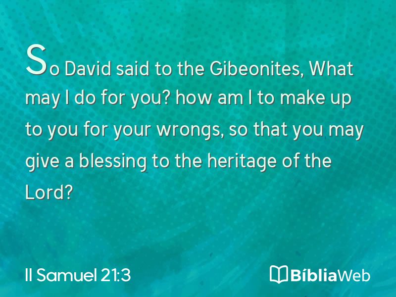 II Samuel 21:3 em imagem para compartilhar