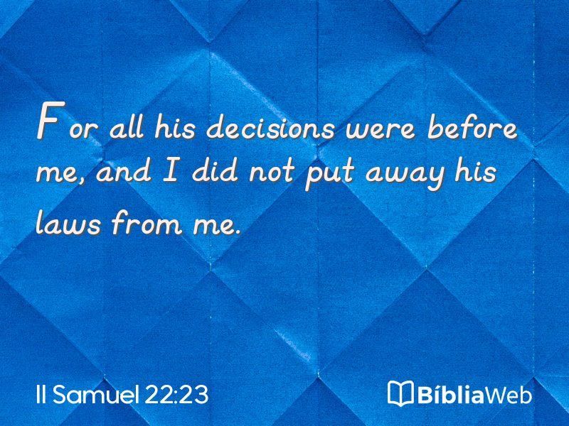 II Samuel 22:23 em imagem para compartilhar