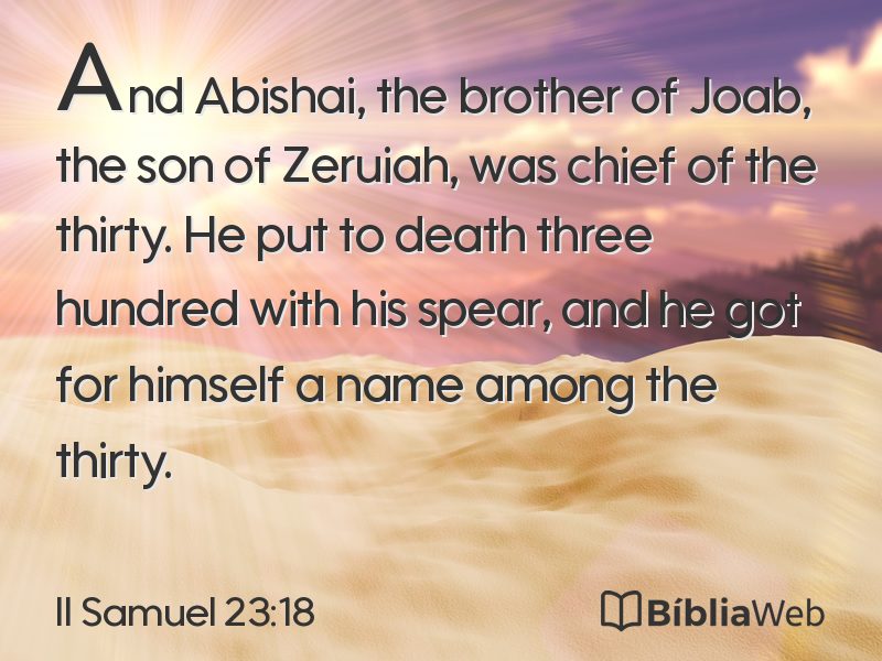 II Samuel 23:18 em imagem para compartilhar