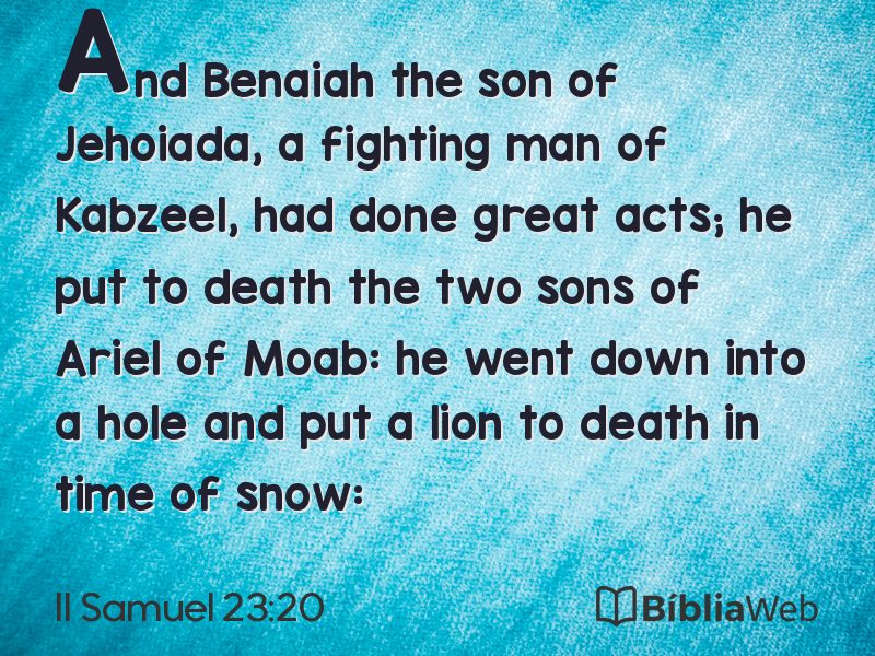 II Samuel 23:20 em imagem para compartilhar