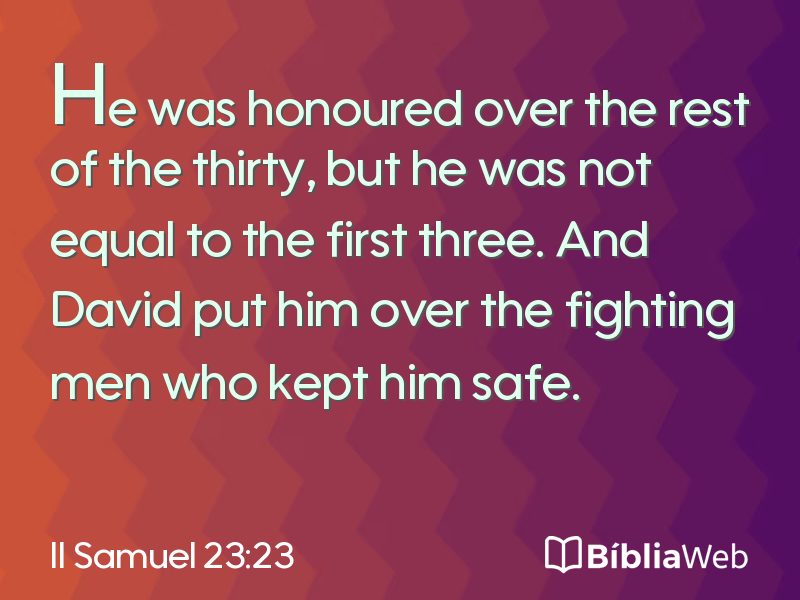II Samuel 23:23 em imagem para compartilhar
