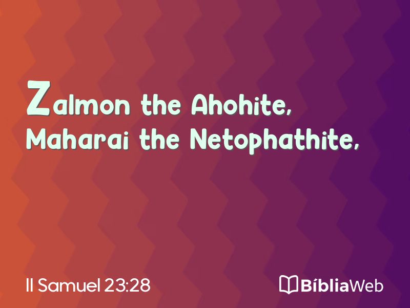 II Samuel 23:28 em imagem para compartilhar