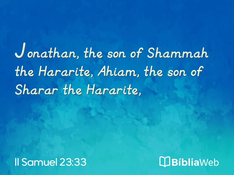 II Samuel 23:33 em imagem para compartilhar