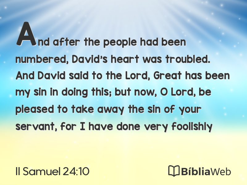 II Samuel 24:10 em imagem para compartilhar