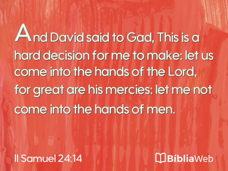 II Samuel 24:14 em imagem para compartilhar